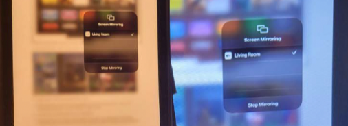 Screen mirroring message windows will display on both devices if they are mirrored correctly